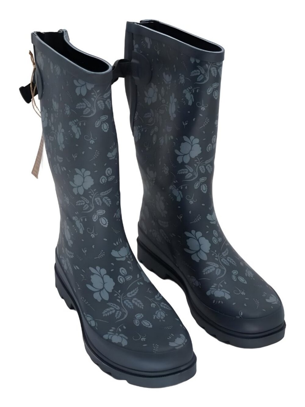 Western Chief Womens Floral Rain Boot Vari Fit Slate Size US 8 EU 39